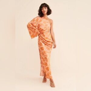 Free People Jen Pirate Booty Peach and Orange Floral Slip Dress -Alina Dress